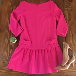 Victoria Beckham Pink Drop Waist Swing Dress